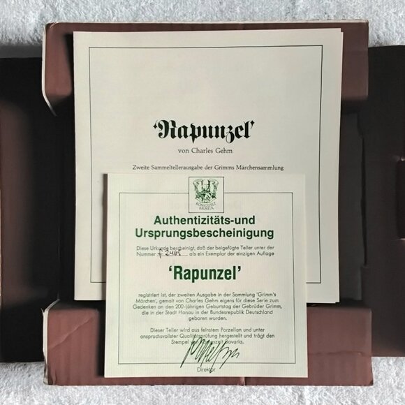 1982 "Rapunzel" by Charles Gehm" 8" Collector's Plate f2465 by Bavaria!! - Picture 2 of 5